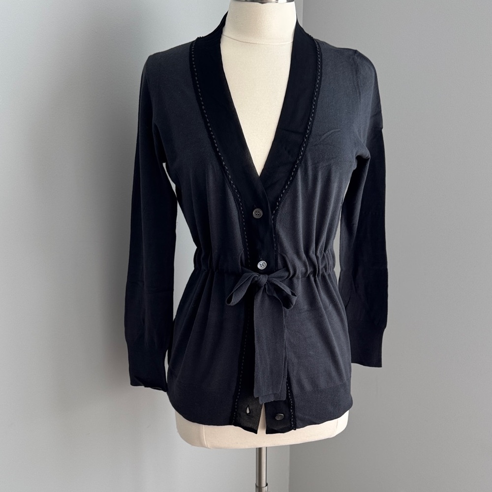 J Crew Elegant Charcoal Black Button Placket Women's Sweater